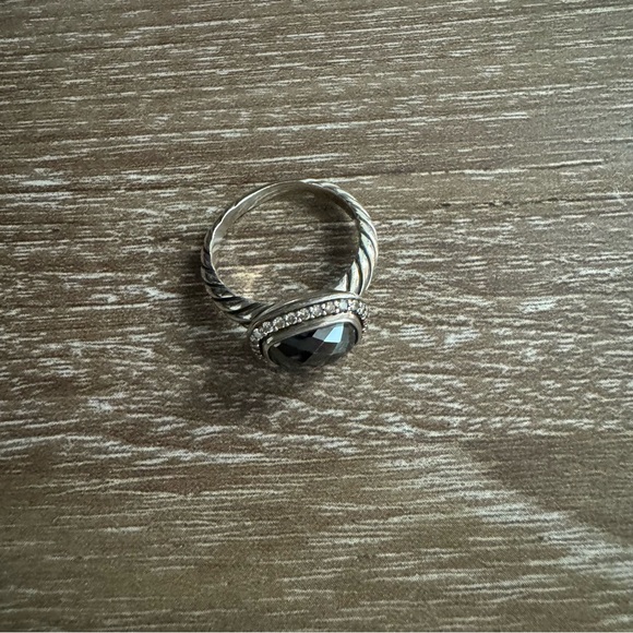 David Yurman Hematite and Diamond Noblesse Ring - Picture 3 of 6